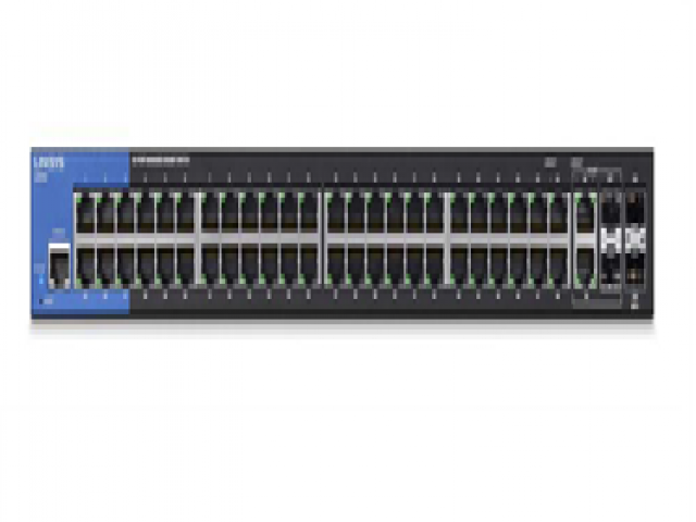 سوئیچ شبکه لینکسیس 48 پورت 10/100/1000 مدیریتی به همراه دو پورت 10گیگ SFP 
