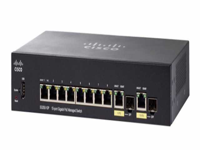 سوئیچ شبکه سیسکو SG350-10P Cisco SG350-10P 10-Port Gigabit PoE Managed Switch